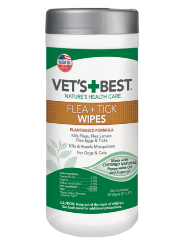 Vet's Best Flea & Tick Wipes for Dogs (50pcs)