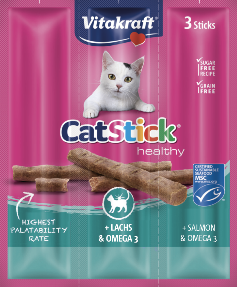 Vitakraft Cat Stick Mini Salmon w Omega 3 3pcs