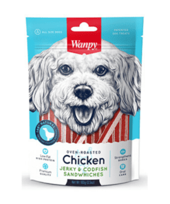 Wanpy Oven-Roasted Chicken & CodFish Sandwiches Dog Treats 100g