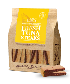Absolute Bites Single Ingredient Fresh Cuts Treat for Cats & Dogs - Fresh Tuna Steaks 12pcs