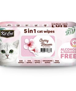 Kit Cat 5 in 1 Cat Wipes 80pcs (Cherry Blossom)
