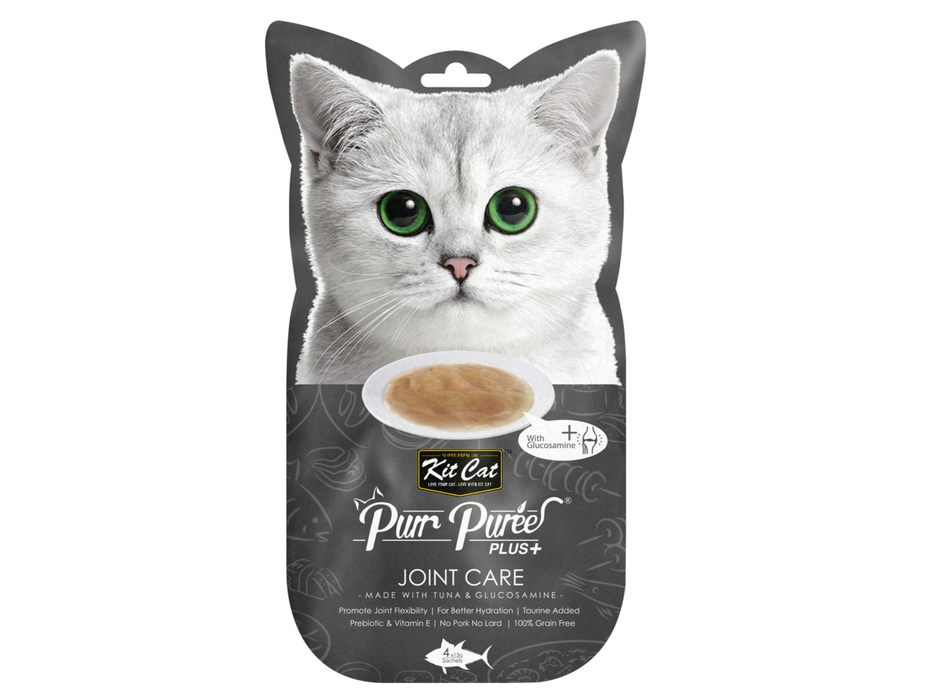 Kit Cat Purr Puree Plus+ Joint Care 4x15g (Tuna)