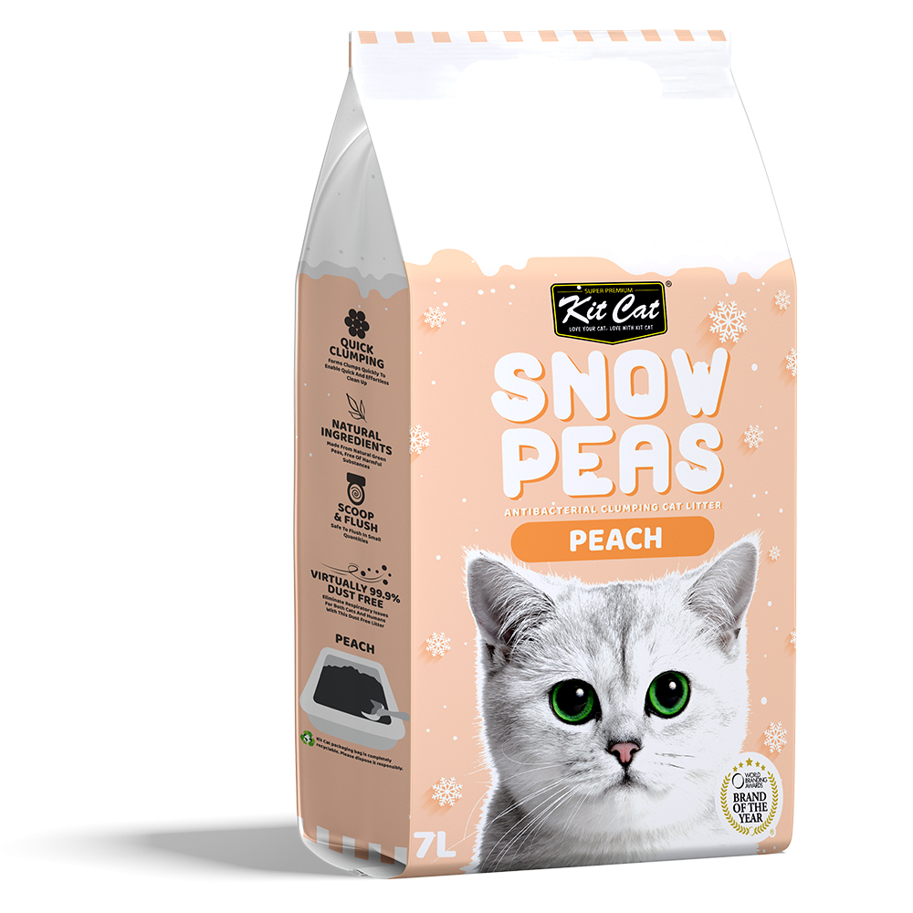 Kit Cat Snow Peas Cat Litter (Peach) 7L