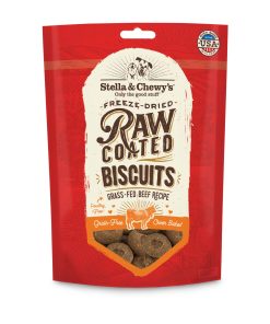 Stella & Chewy's Raw Coated Biscuits Grass-Fed Beef Recipe Freeze-Dried Grain Free Dog Treats, 9oz