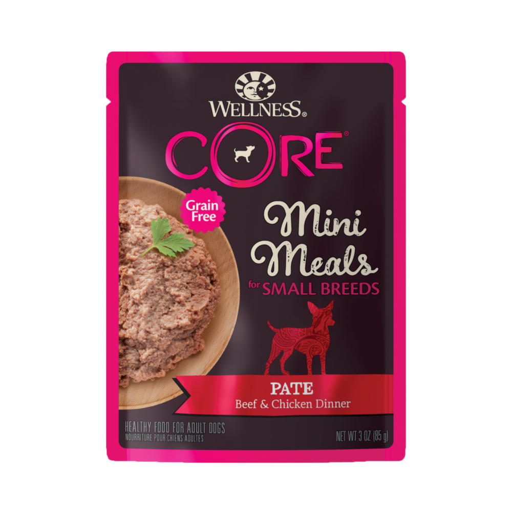 Wellness Core Small Dog Breed Mini Meals – Pâté Beef & Chicken Dinner 3oz
