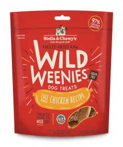 Stella & Chewy's Wild Weenies Cage-Free Chicken Freeze-Dried Raw Dog Treats 3.25oz