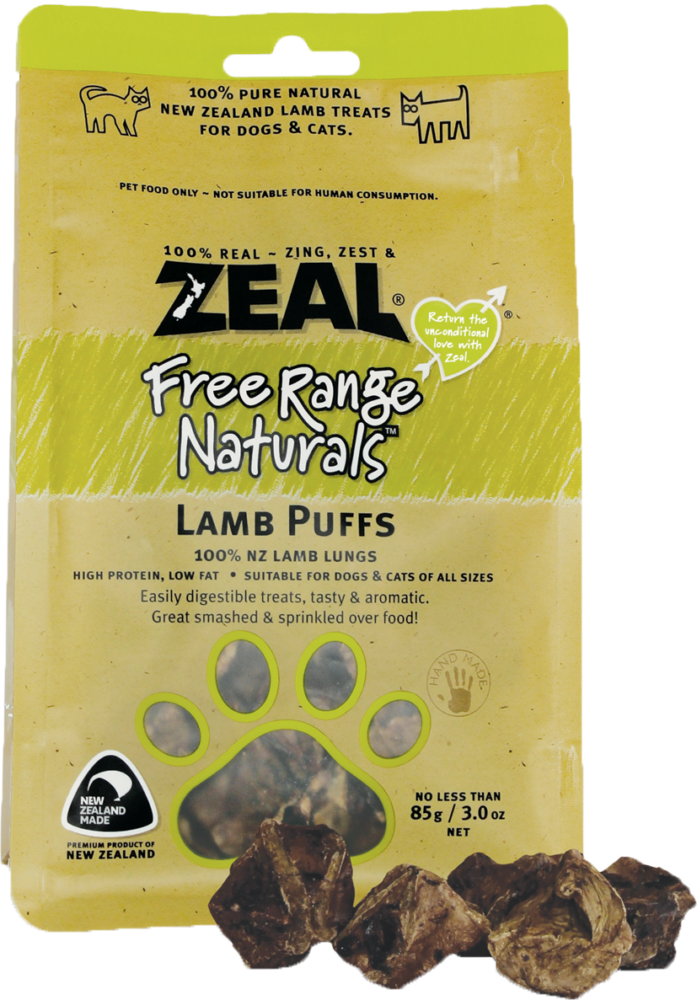 Zeal Free Range Naturals Lamb Puffs for Dogs & Cats