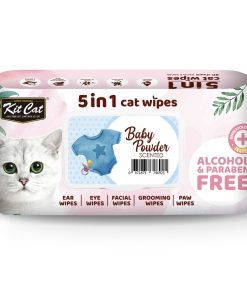 Kit Cat 5 in 1 Cat Wipes 80pcs (Baby powder)