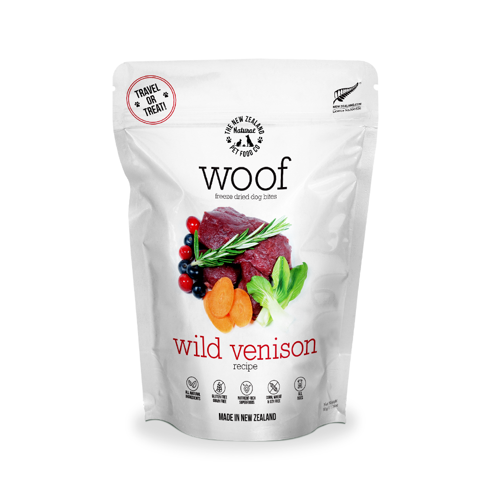 WOOF Freeze Dried Raw Venison Dog Treats 50g