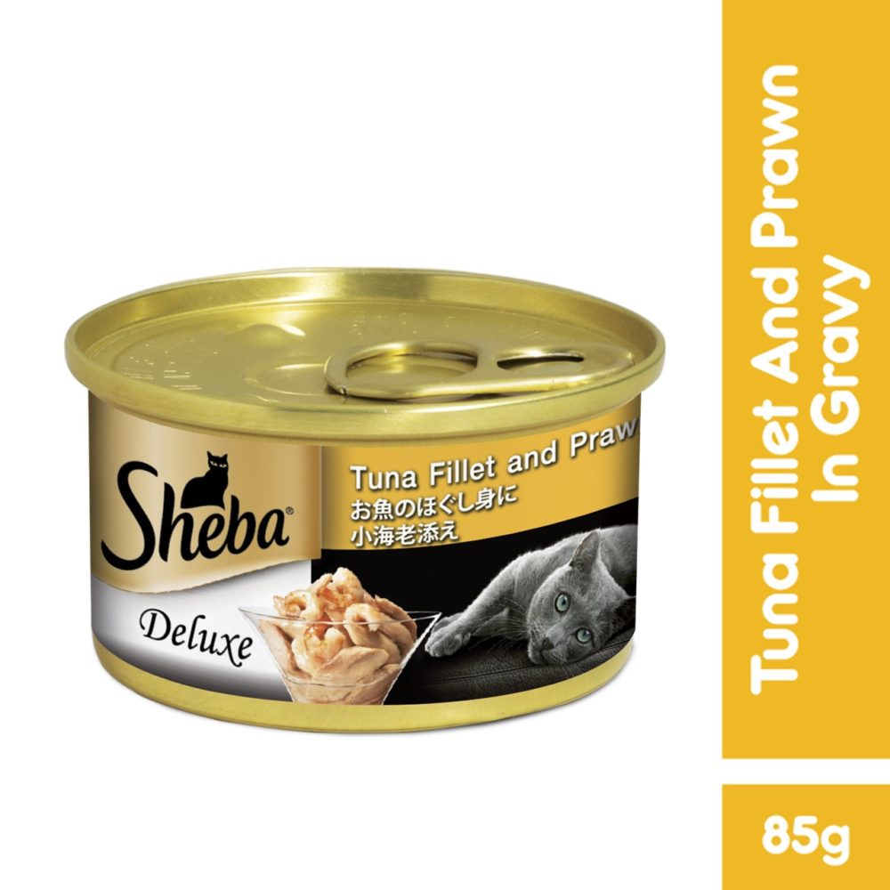 Sheba Can Cat Food Wet Food Tuna with Prawn in Jelly 85g