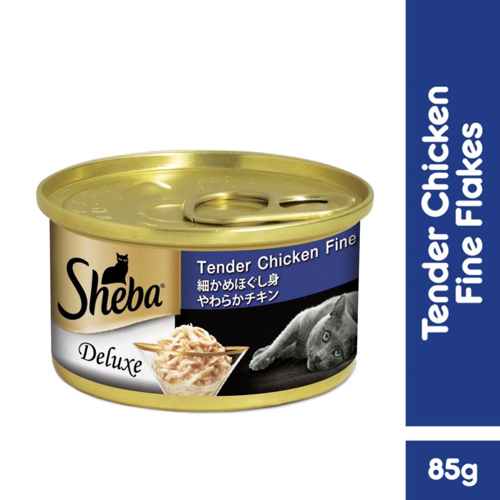 Sheba Can Cat Food Wet Food Tender Chicken Fine Flakes 85g