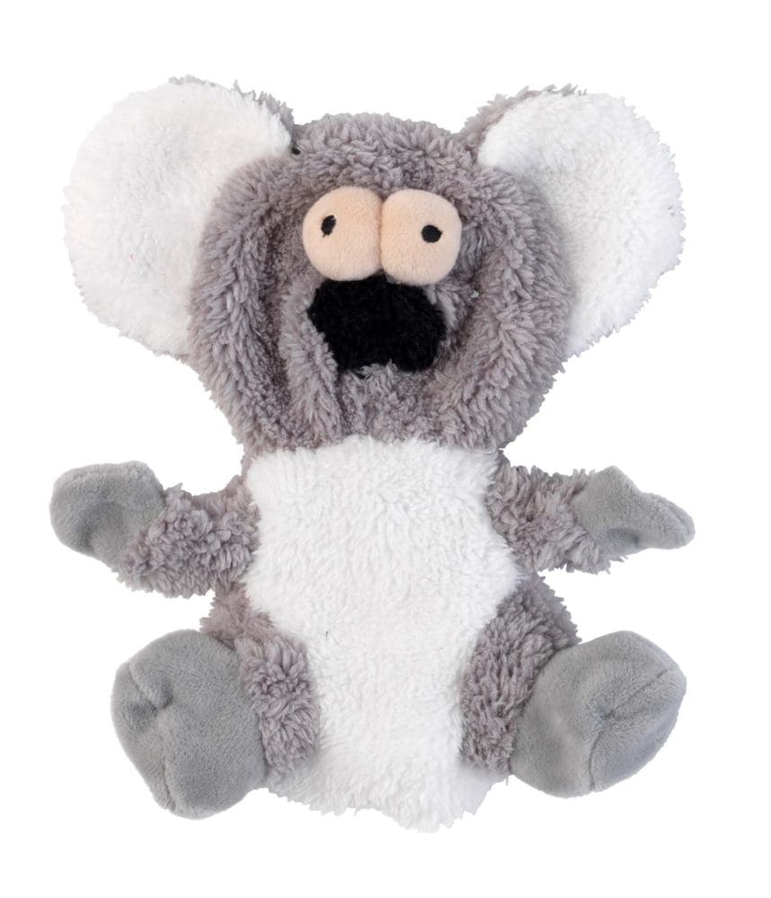 An Aussie native and your dog's new best friend. Kana the Koala is a cute and cuddly plush dog toy featuring a squeaker for a little bit of extra fun. Introducing Flat out Nasties!â€¨Our brand new, no stuffing*, no mess, Plush Toys! â€¨â€¨