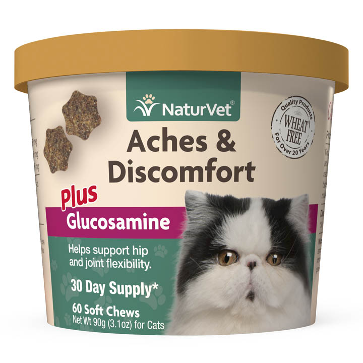 Naturvet Aches & Discomfort Plus Glucosamine for Cats 60ct
