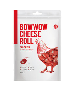 BOW WOW Cheese Roll Chicken Dog Treats 120g