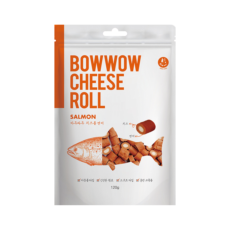 BOW WOW Salmon Cheese Roll Dog Treats 120g