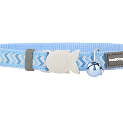 Red Dingo Cat Reflective Ziggy Collar - Medium Blue