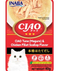 CIAO Tuna (Maguro) & Chicken Fillet Scallop Flavor Food for Cats 40g