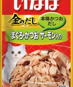 CIAO Tuna Golden Stock Pouch with Salmon in Jelly Wet Food for Cats 60g