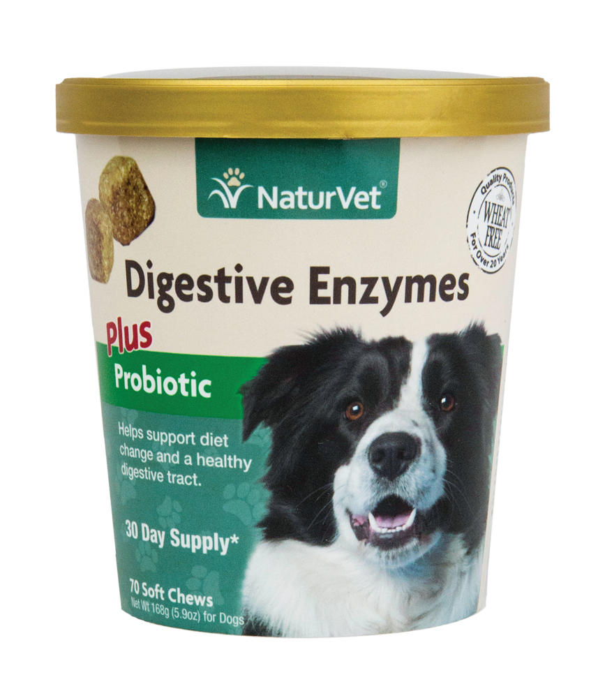NaturVet Digestive Enzymes Plus Probiotics & Prebiotics for Dog 70ct