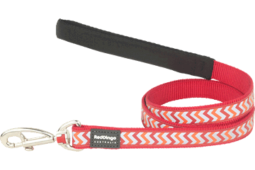 Red Dingo Fixed Reflective Ziggy Lead - Red