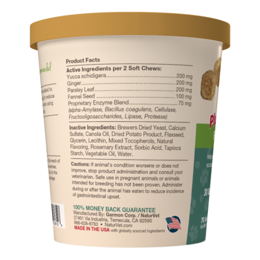 NaturVet No Toot Gas Aid Plus Fennel For Dog 70ct