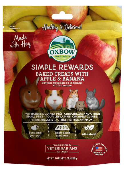 Oxbow Simple Rewards Baked Treats with Apple & Banana for Small Animals 3oz