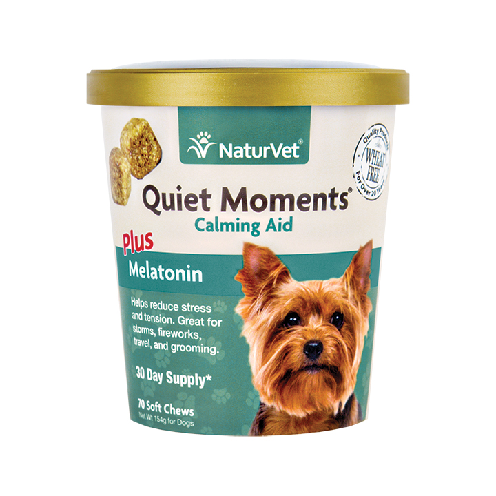 NaturVet Quiet Moments Calming Aid Plus Melatonin For Dog 70ct