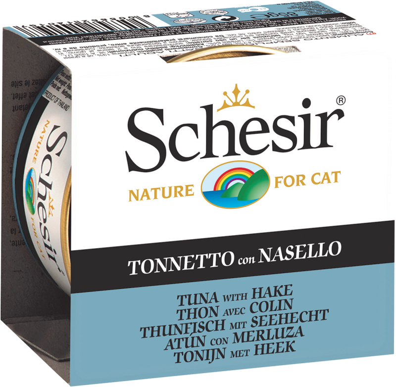 Schesir Cat Can in Jelly Tuna with Hake Wet Cat Food 85g
