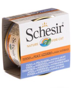 Schesir Cat Can Tuna with Pilchards in Natural Gravy Wet Cat Food 70g