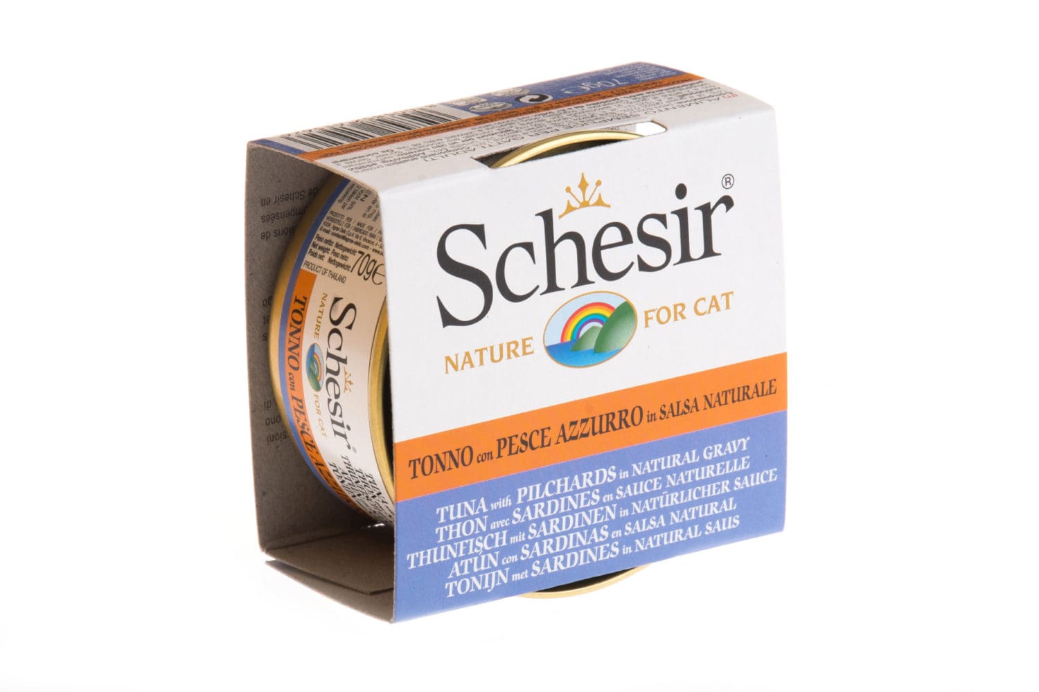 Schesir Cat Can Tuna with Pilchards in Natural Gravy Wet Cat Food 70g