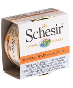 Schesir Cat Can Tuna with Sea Bream in Natural Gravy Wet Cat Food 70g