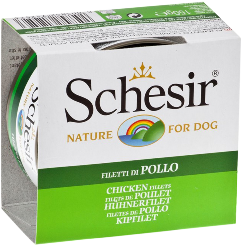 Schesir Dog Can in Jelly Chicken Fillets Wet Dog Food 150g