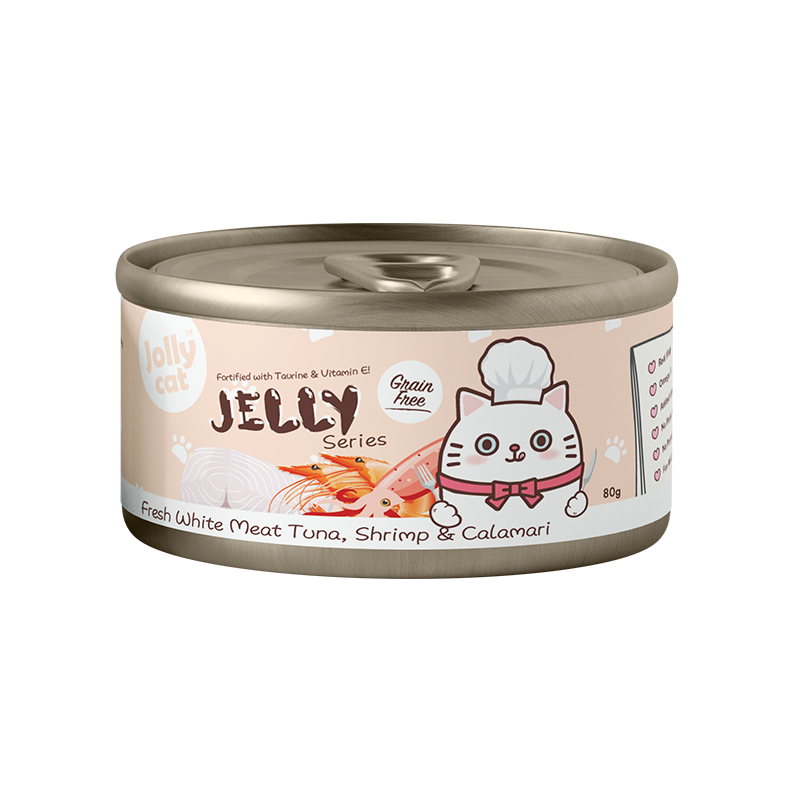 Jollycat Premium White Meat Tuna & Shrimp in Jelly Canned Food for Cats 80g