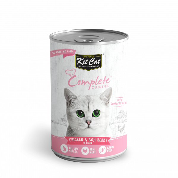 Kit Cat Complete Cuisine Canned Wet Cat Food (Chicken & Goji Berry in Broth)