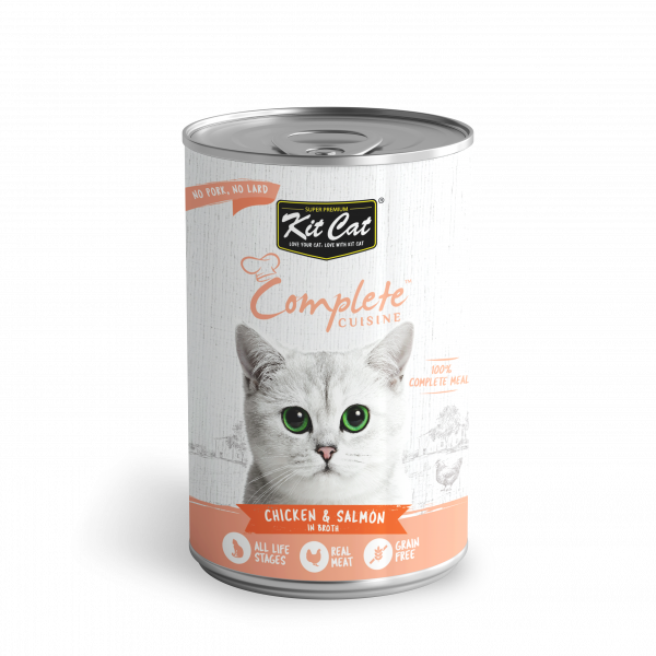 Kit Cat Complete Cuisine Canned Cat Food (Chicken & Salmon in Broth) 150g