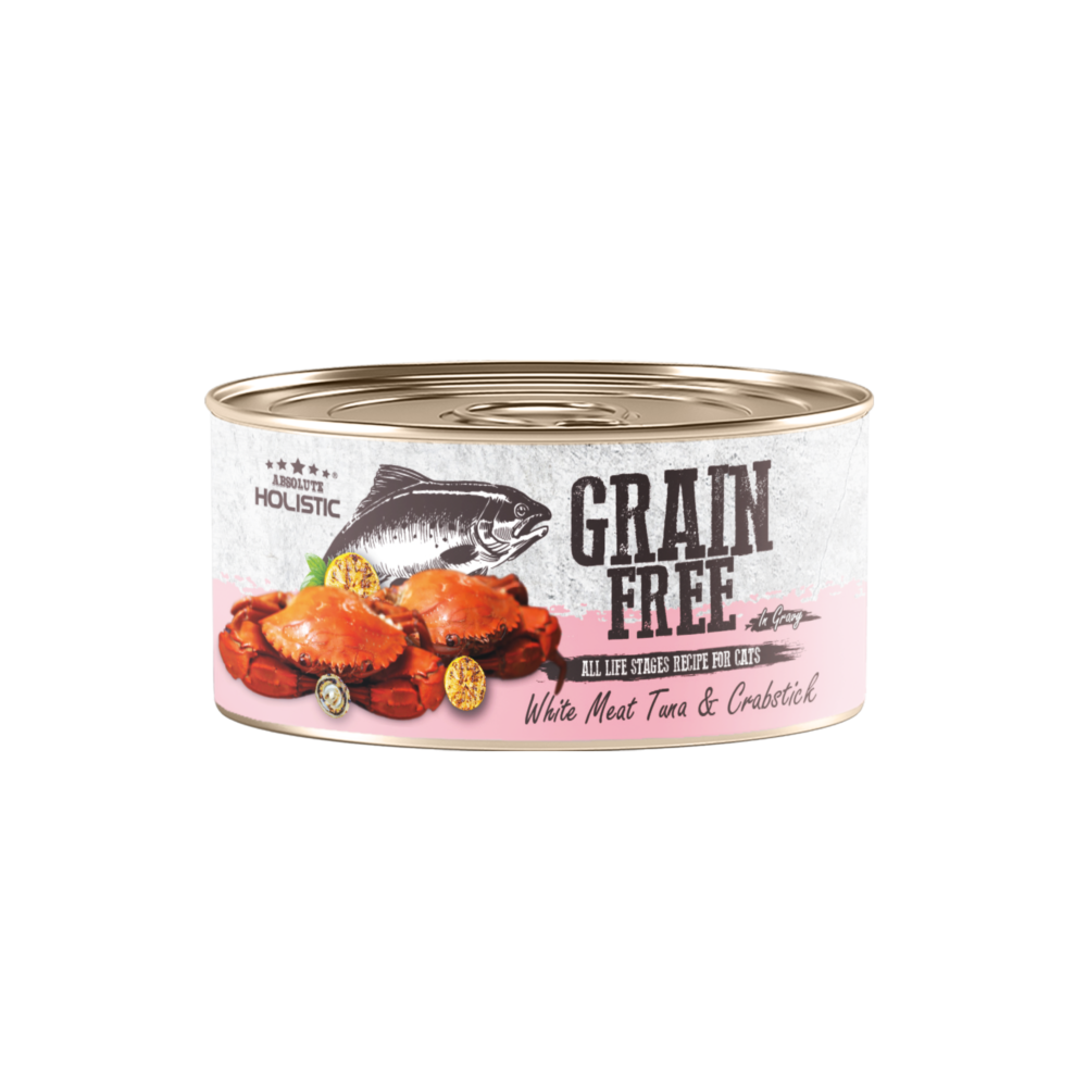 Absolute Holistic Grain Free Wet Cat Food 80g (White Meat Tuna & Crabstick)