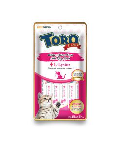 Toro Plus White Meat Tuna With King Crab and L-Lysine to Support Immune System for Cats 15g x 5pcs