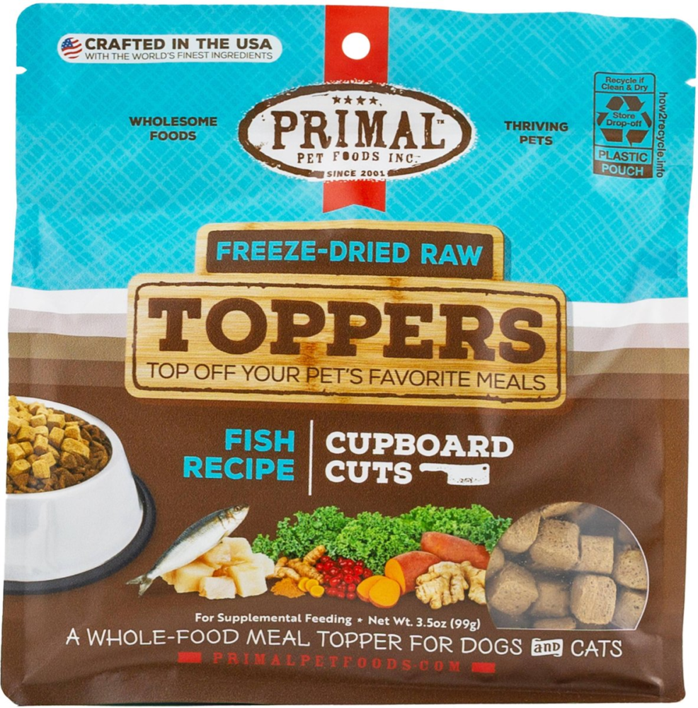 Primal Freeze Dried Raw Toppers For Dogs & Cats: Cupboard Cuts (Fish Recipe)