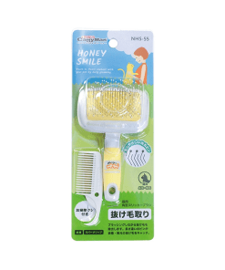 CattyMan Honey Smile Ball Pin Curved Slicker Brush for Cats
