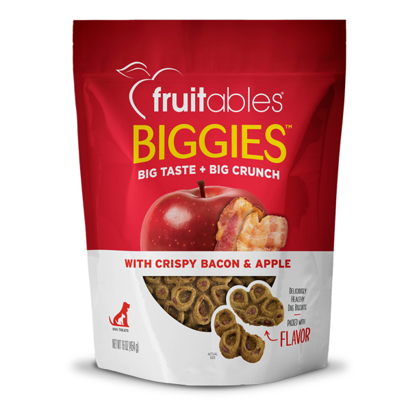 Fruitables Biggies Crispy Bacon & Apple 16oz Dog Treats