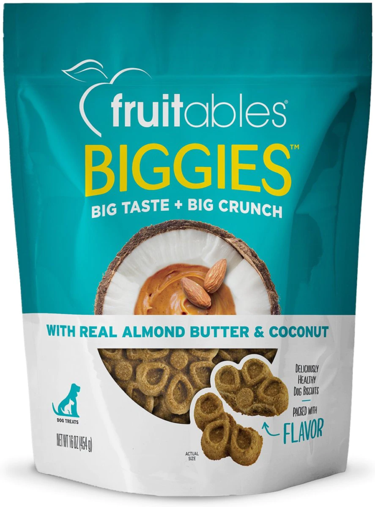 Fruitables Biggies Almond Butter & Coconut 16oz Dog Treats