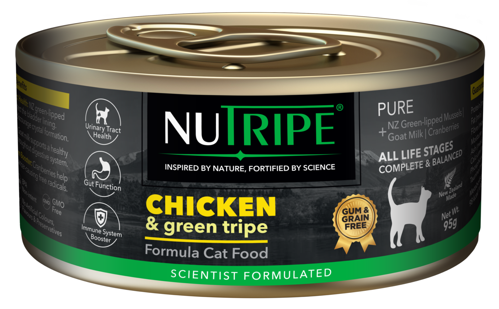 Nutripe Pure Chicken Green Tripe Wet Cat Food (Gum-Free) 95g