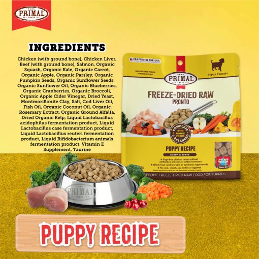 Primal Canine Freeze Dried Raw Pronto Dog Food Puppy