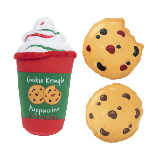 FuzzYard Howlidays Plush Dog Toy - Puppuccino & Cookies (3pk)