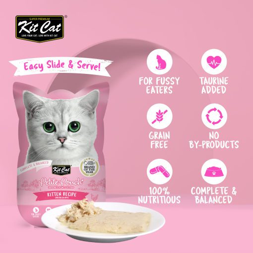 Kit Cat Petite Pouch Chicke Kitten Recipe Wet Cat Food
