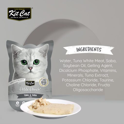Kit Cat Petite Pouch Tuna & Saba Wet Cat Food