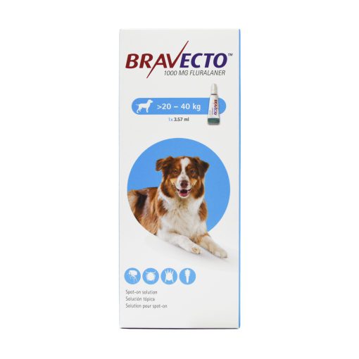Bravecto Spot On Large Dog (1000mg) 20kg to 40kg