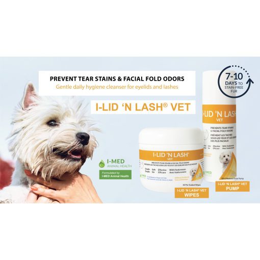 I-LID 'N LASH Tear Stain & Facial Odor Prevention Pet Wipes, 60 count