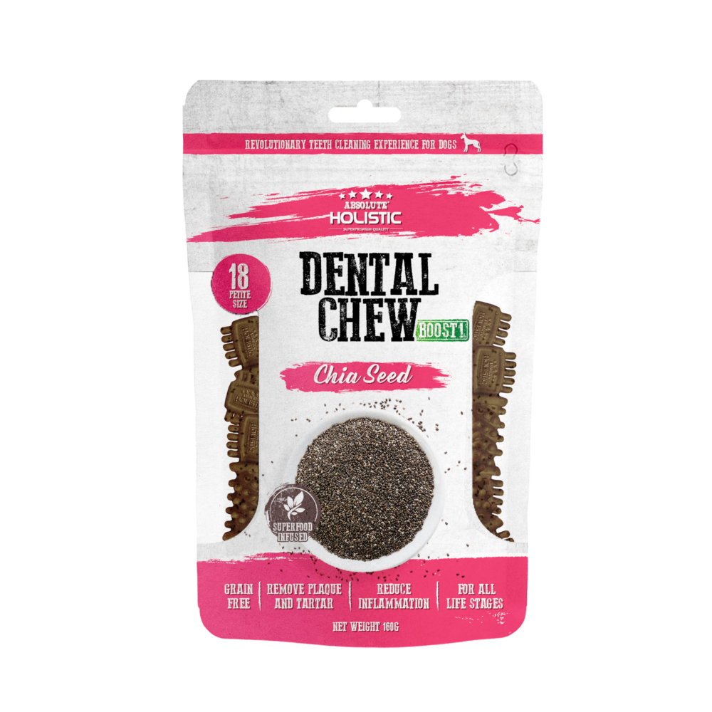 Absolute Holistic Chia Seed Boost Dental Chew Dog Treats 160g