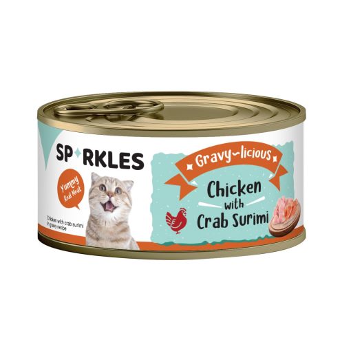 Sparkles Cat Gravy-licious Chicken with Crab Surimi 80g